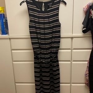 Black brown snd white striped stretchy sheath